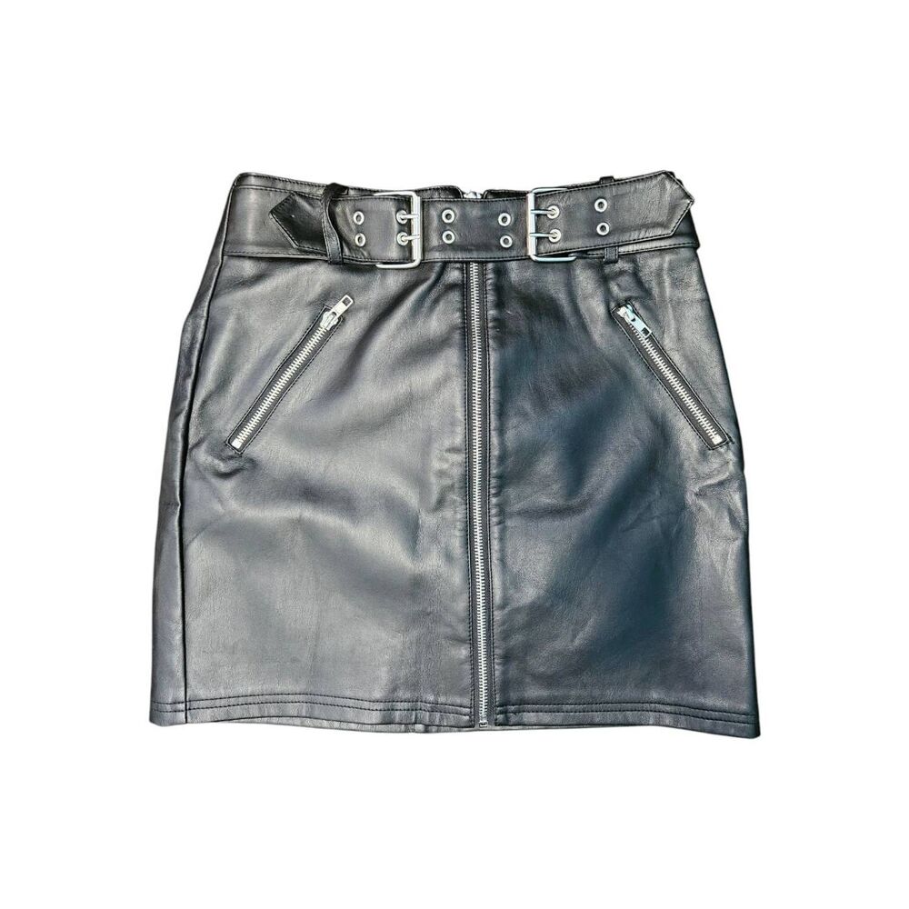 Forever 21 Black Faux Leather Skirt Size Small